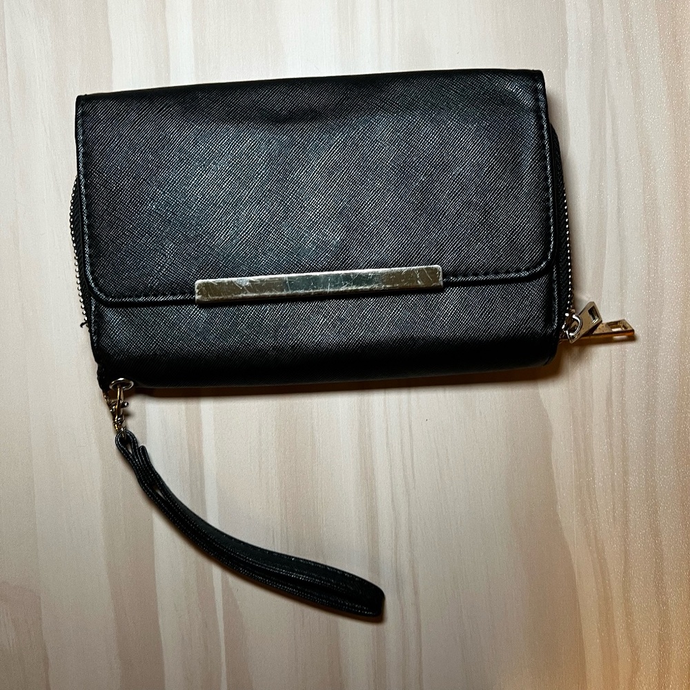 5 for $5 ~ Charlotte Russe Black Accordion Clutch with Wrist Strap